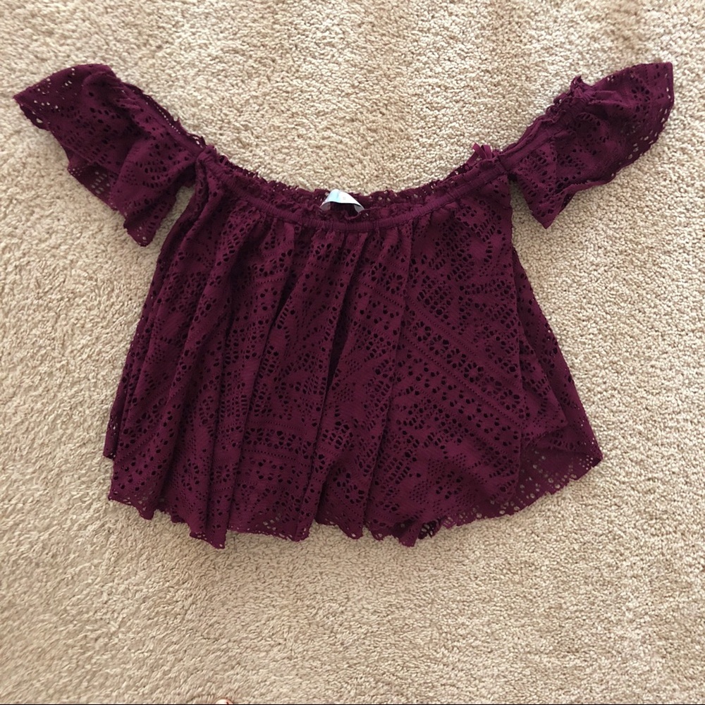 Free People off the shoulder crotchet top